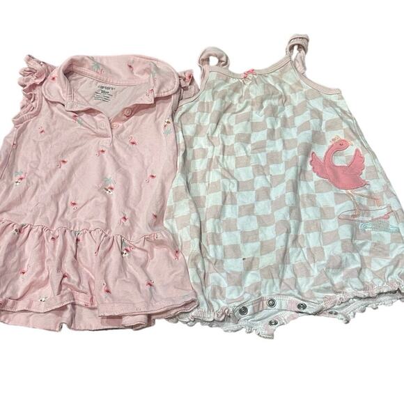 12-24M Girls Bundle Summer Clothing mixed Brands, Flamingo, Watermelon, & more - Picture 8 of 16